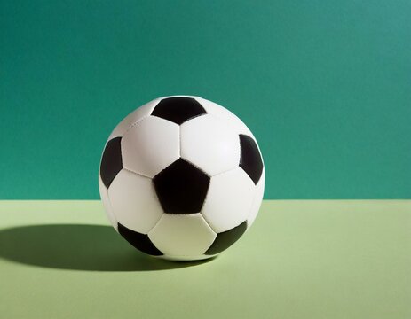 Illustration of a classic football ball resting on green carpet