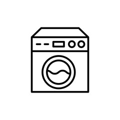 Washing machine outline icons, minimalist vector illustration ,simple transparent graphic element .Isolated on white background