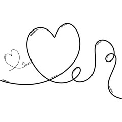 Doodle line art of a heart