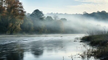 Fototapeta na wymiar serene morning mist