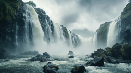 Majestic Waterfall in Full Flow