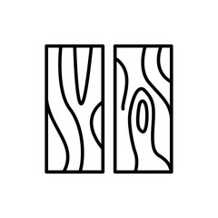 Wooden plank outline icons, minimalist vector illustration ,simple transparent graphic element .Isolated on white background