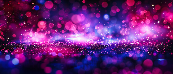 Holiday Sparkle: Festive Lights and Glittering Bokeh Creating a Magical Christmas Background