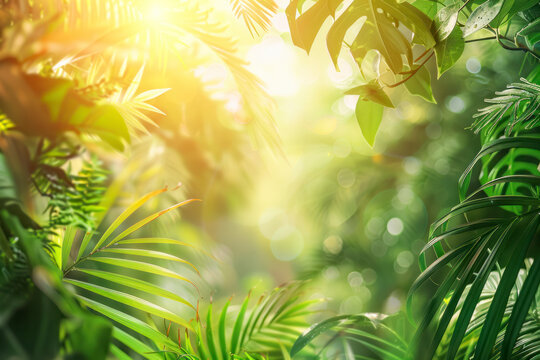Summer tropical background with a space for a text.