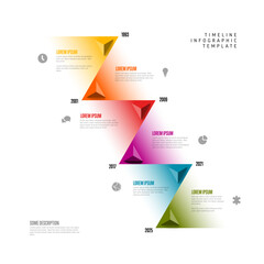 Simple light diagonal infographic template with triangle arrows - obrazy, fototapety, plakaty