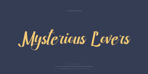 Fototapeta premium signature Font Calligraphy Logotype Script Brush Font Type Font lettering handwritten 