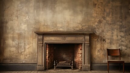 Fototapeta na wymiar warmth empty fireplace