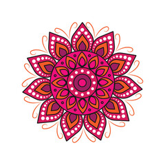 Floral vector illustration colourful mandala beautiful design
