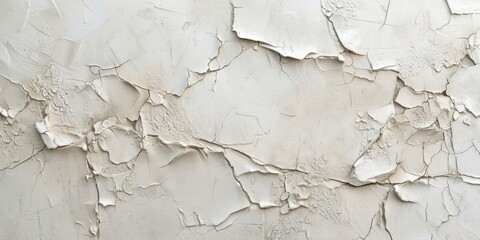 A textured white wall is presented with paint, showcasing striated resin veins, contour lines, polished concrete, and torn, distressed edges.