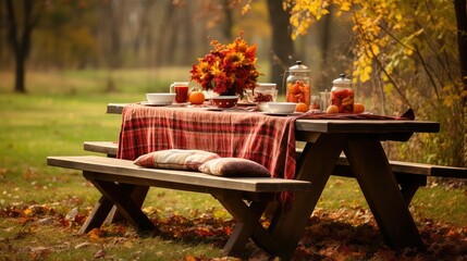drinks fall picnic table