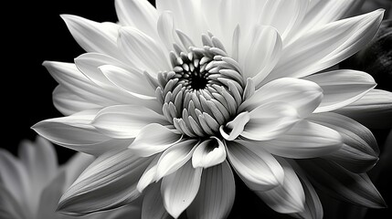 monochrome black and white flower - Powered by Adobe