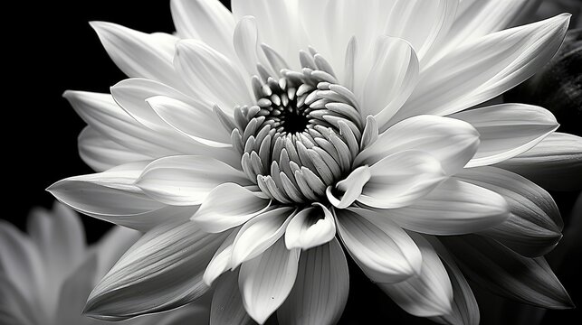 monochrome black and white flower