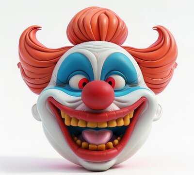 Clown smiling, colorful, playful jest