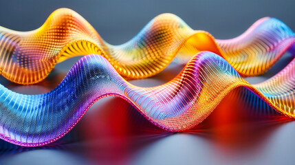 Digital wave pattern in an abstract technology background, representing dynamic motion and futuristic design concepts