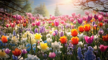 bloom spring flowers invite - obrazy, fototapety, plakaty