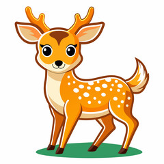 Joyful Deer Sticker Design with Vector - Stock Images