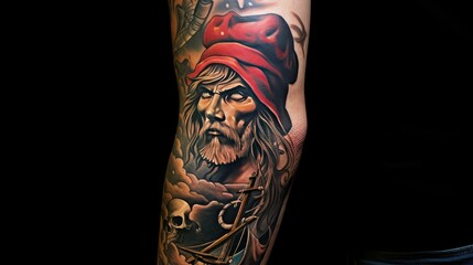 ship pirate tattoo
