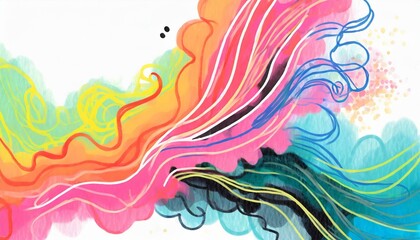 Vibrant Pastel Dreams: Abstract Rainbow Cloud Background"
