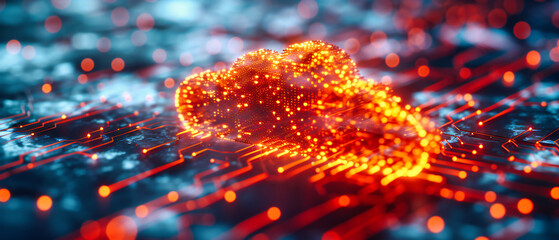 Digital Connectivity Concept, Cloud Computing and Networking, Abstract Technology Background, Cyber Information Flow