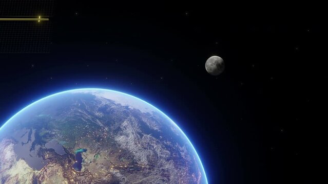 Earth and Moon Space Background