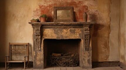 cozy old fireplace
