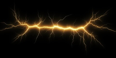 A group of lightning flashes on a black background. Suitable for weather-related designs