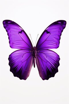 Beautiful purple butterfly resting on a white surface. Great for nature or spring themed projects