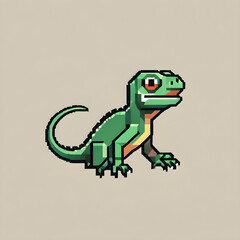 Obraz premium illustration of lizard pixel art logo modern