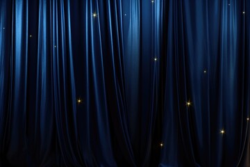 Blue curtain with gold stars, perfect for adding a touch of magic to any room