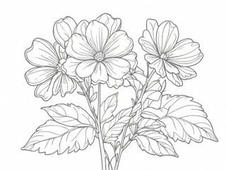 Hand drawn flat design simple flower outline
