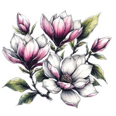 Magnolia Sketch Artistry: Celebrating the Majesty of Nature