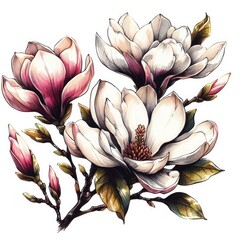Magnolia Sketch Portrait: Capturing the Essence of Floral Splendor
