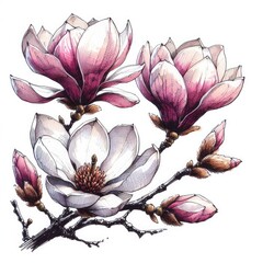 Magnolia Blossom Sketch: A Symbol of Renewal and Beauty