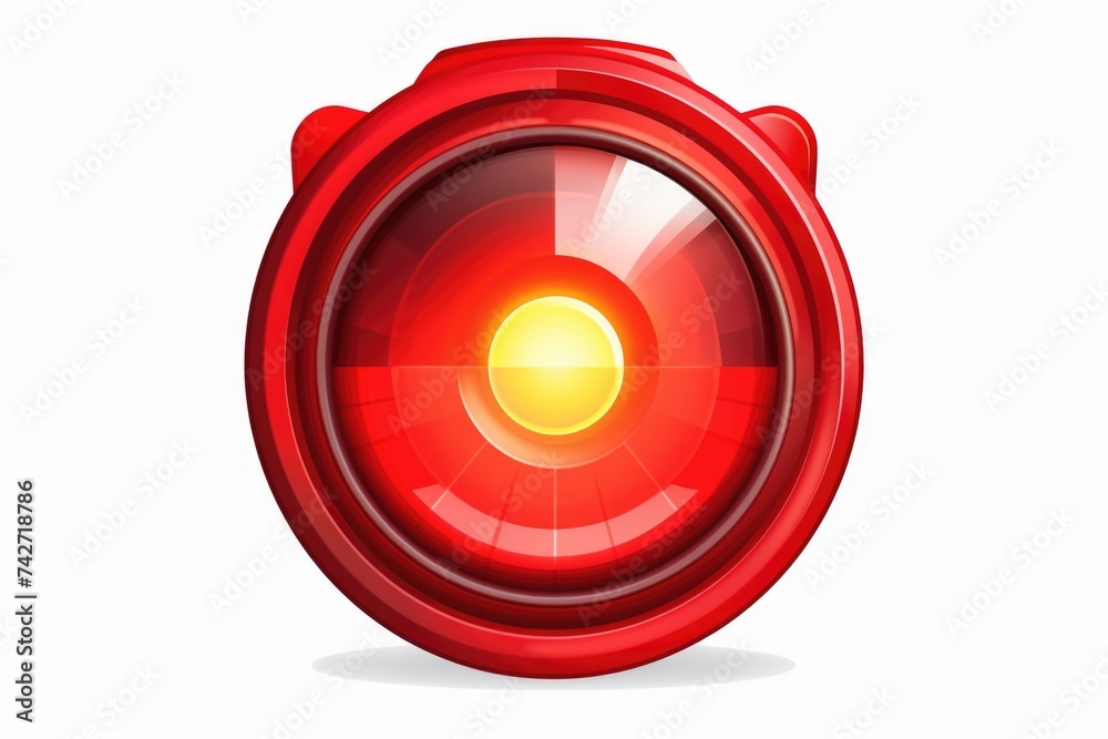 Poster Close up of a red object on a white background, suitable for various design projects