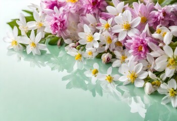 Naklejka na ściany i meble spring flowers on paper background
