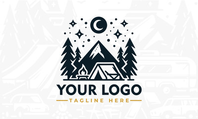 Vintage Adventure Mountain Logo Vector Premium Design for Traveler Lovers Camping and Outdoor Enthusiast Branding