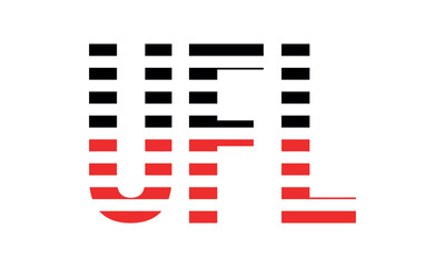 UFL three initial letter iconic line negative space minimal logo design vector template. monogram, abstract, wordmark, business, typography, minimalist, brand, company, flat, modern, unique, simple