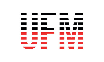 UFM three initial letter iconic line negative space minimal logo design vector template. monogram, abstract, wordmark, business, typography, minimalist, brand, company, flat, modern, unique, simple