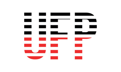 UFP three initial letter iconic line negative space minimal logo design vector template. monogram, abstract, wordmark, business, typography, minimalist, brand, company, flat, modern, unique, simple