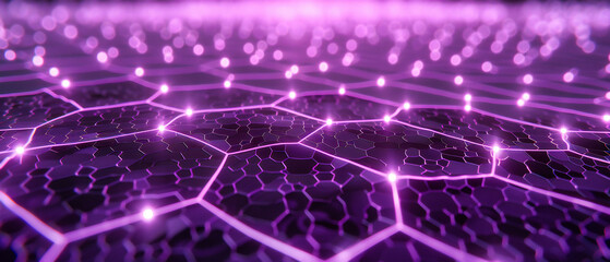 Hexagonal Blueprint: Futuristic Network Design with a Deep Blue Digital Aesthetic
