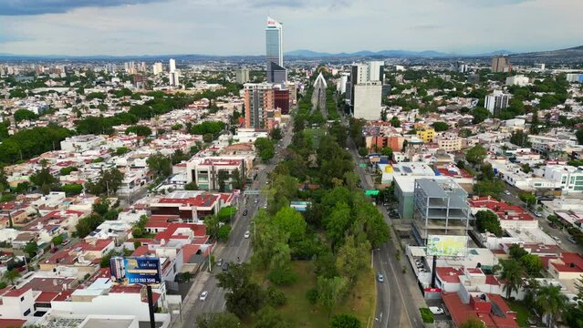 Metropolitan Horizontal Drone Footage on Lazaro Cardenas Avenue, Guadalajara