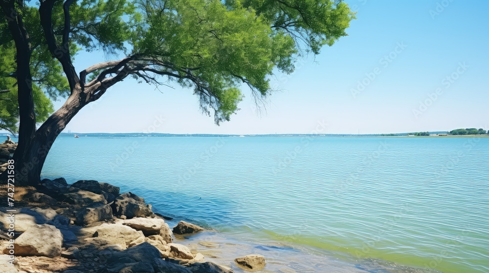 Wall mural boating lewisville lake