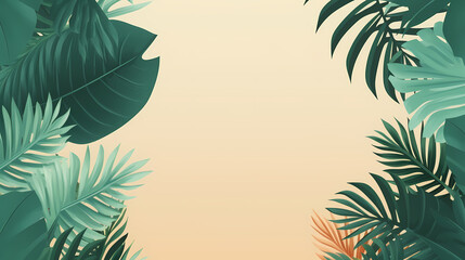 Fototapeta na wymiar Close up of palm leaves on background
