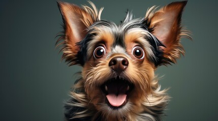 shocked surprised dog - obrazy, fototapety, plakaty