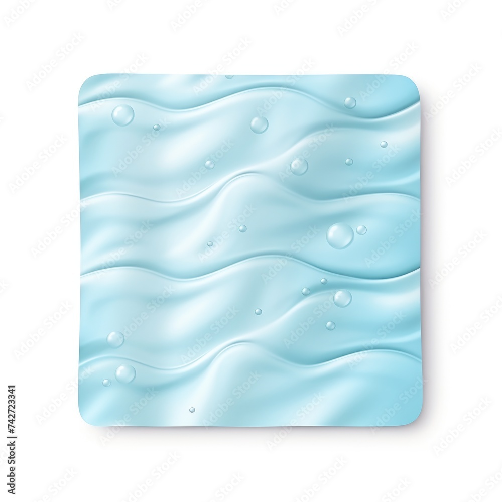 Poster A blue square with water bubbles. Suitable for backgrounds or abstract concepts