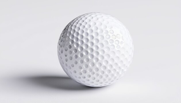 Close-Up View of a Golf Ball Isolated on White Background