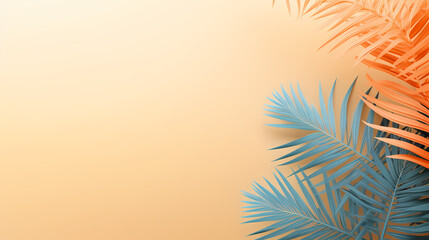 Close up of palm leaves on background