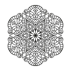 Vector outline mandala decorative and ornamental design for coloring page.vector mandala circles