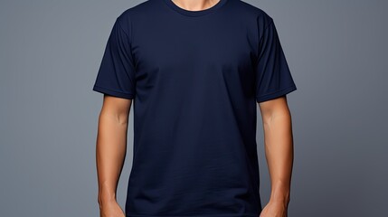 casual blank navy blue tshirt