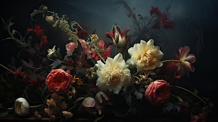 romantic moody flowers